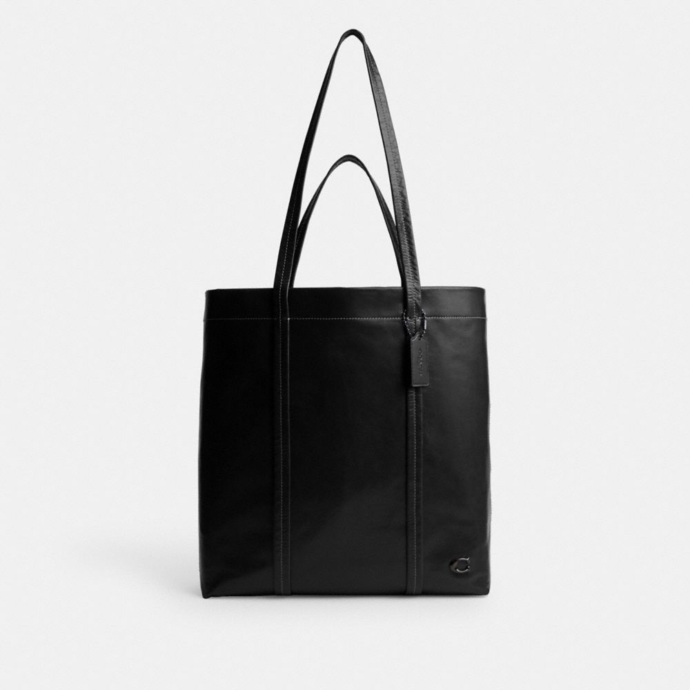COACH®,Hall Tote Bag 33,Leather,Tote,Logo,Casual,Black,Front View