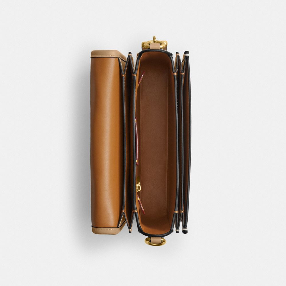 COACH®,Rogue Top Handle Bag,Leather,Lining Leather,Crossbody,Logo,Metal,Day Party,Brown,Inside View,Top View