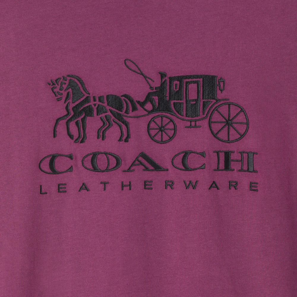 COACH®,Restored Horse And Carriage T-Shirt,Organic Cotton,T Shirt,Casual,Purple,Scale View