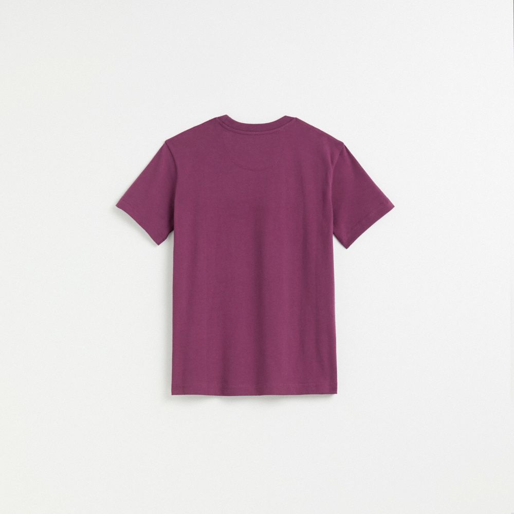 COACH®,Restored Horse And Carriage T-Shirt,Organic Cotton,T Shirt,Casual,Purple,Back View