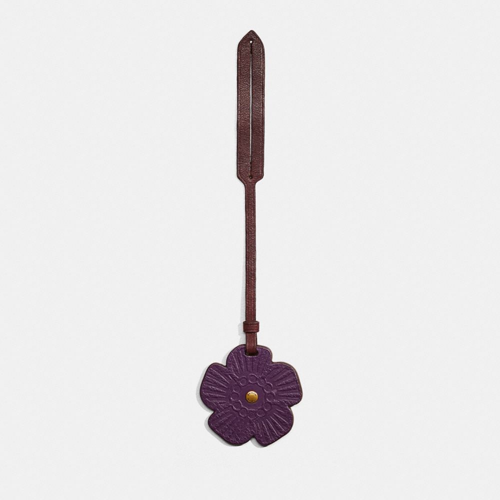 COACH®,REMADE TEA ROSE BAG CHARM,Flower Power,,Front View