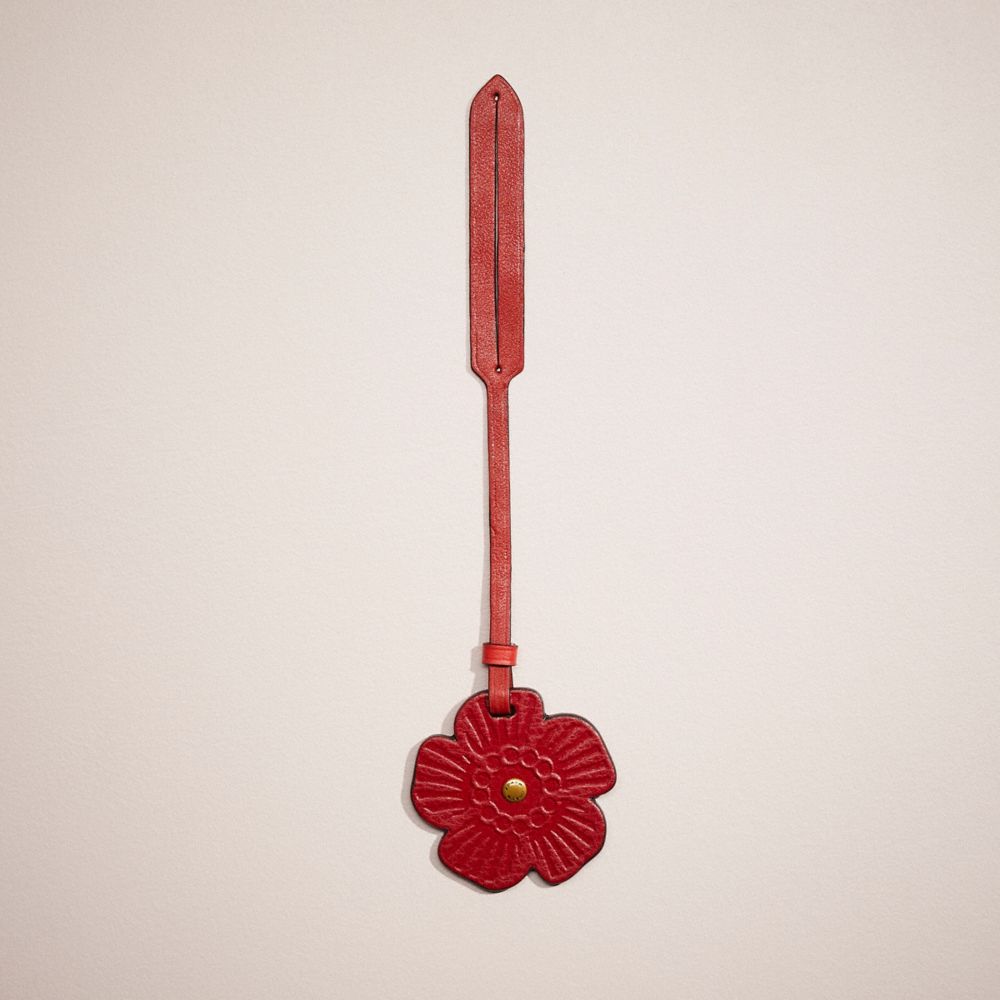 COACH®,REMADE TEA ROSE BAG CHARM,Flower Power,,Front View