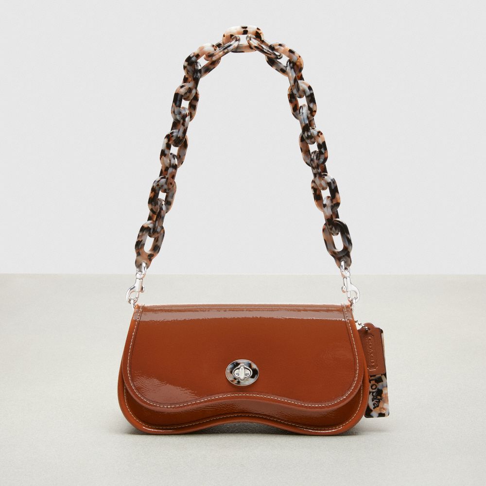 COACH®,Wavy Dinky in Crinkled Patent Coachtopia Leather,Small,,Front View