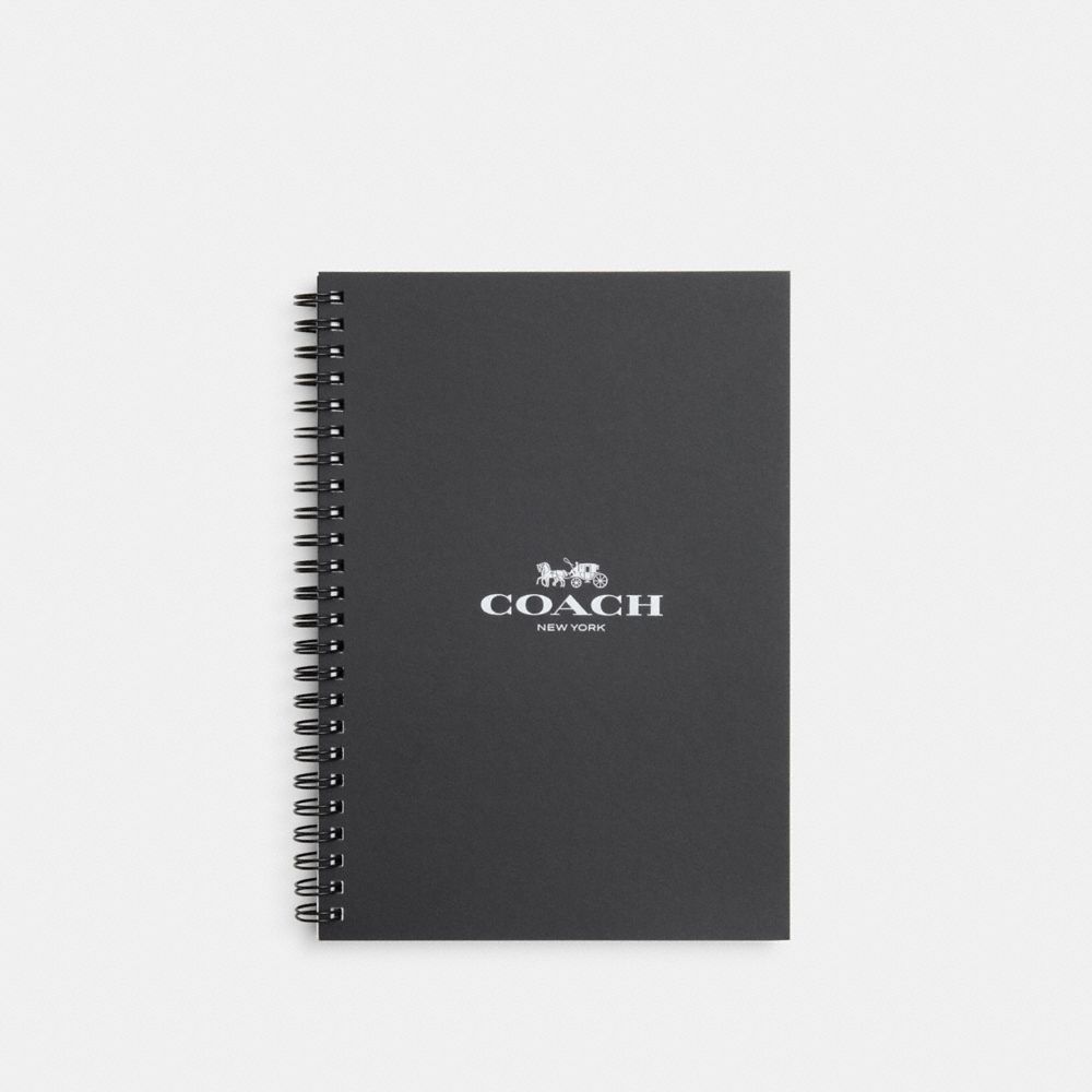 COACH®,6 X8 Spiral Notebook Refill,Notebook,Logo,Black,Front View