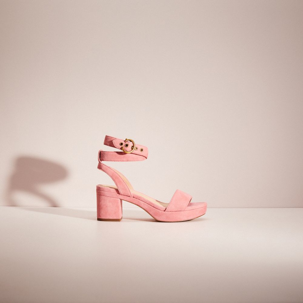 COACH®,RESTORED SERENA SANDAL,Suede,,Front View