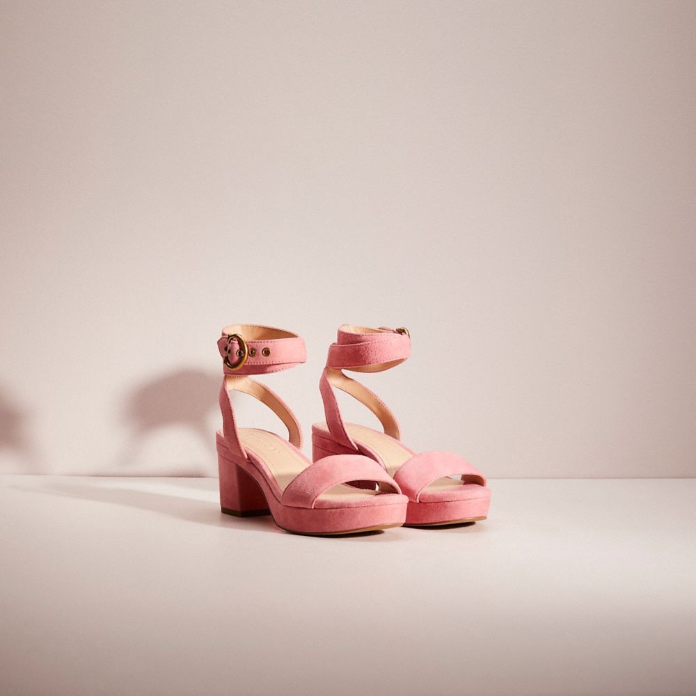 COACH®,RESTORED SERENA SANDAL,Suede,,Angle View