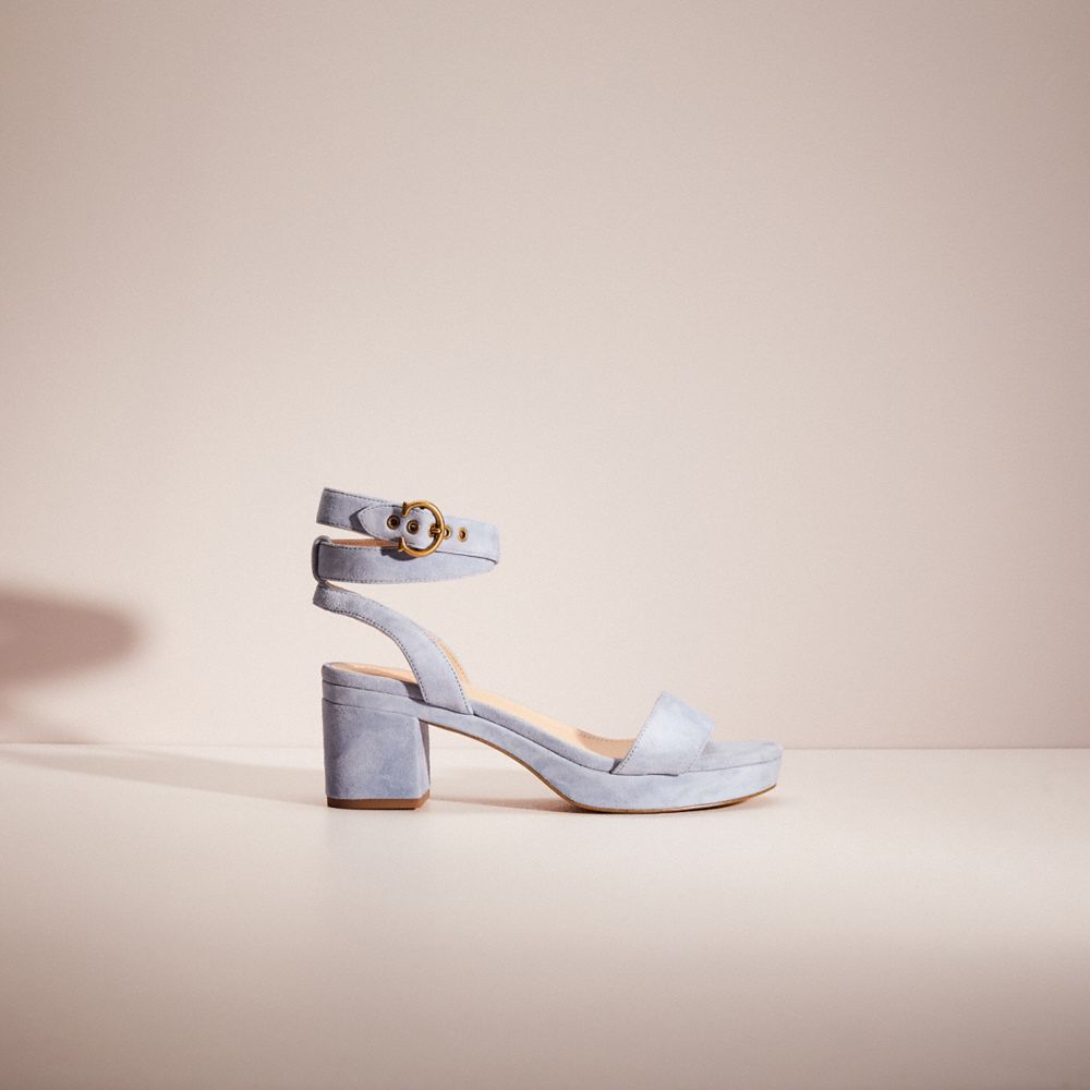 COACH®,RESTORED SERENA SANDAL,Suede,,Front View