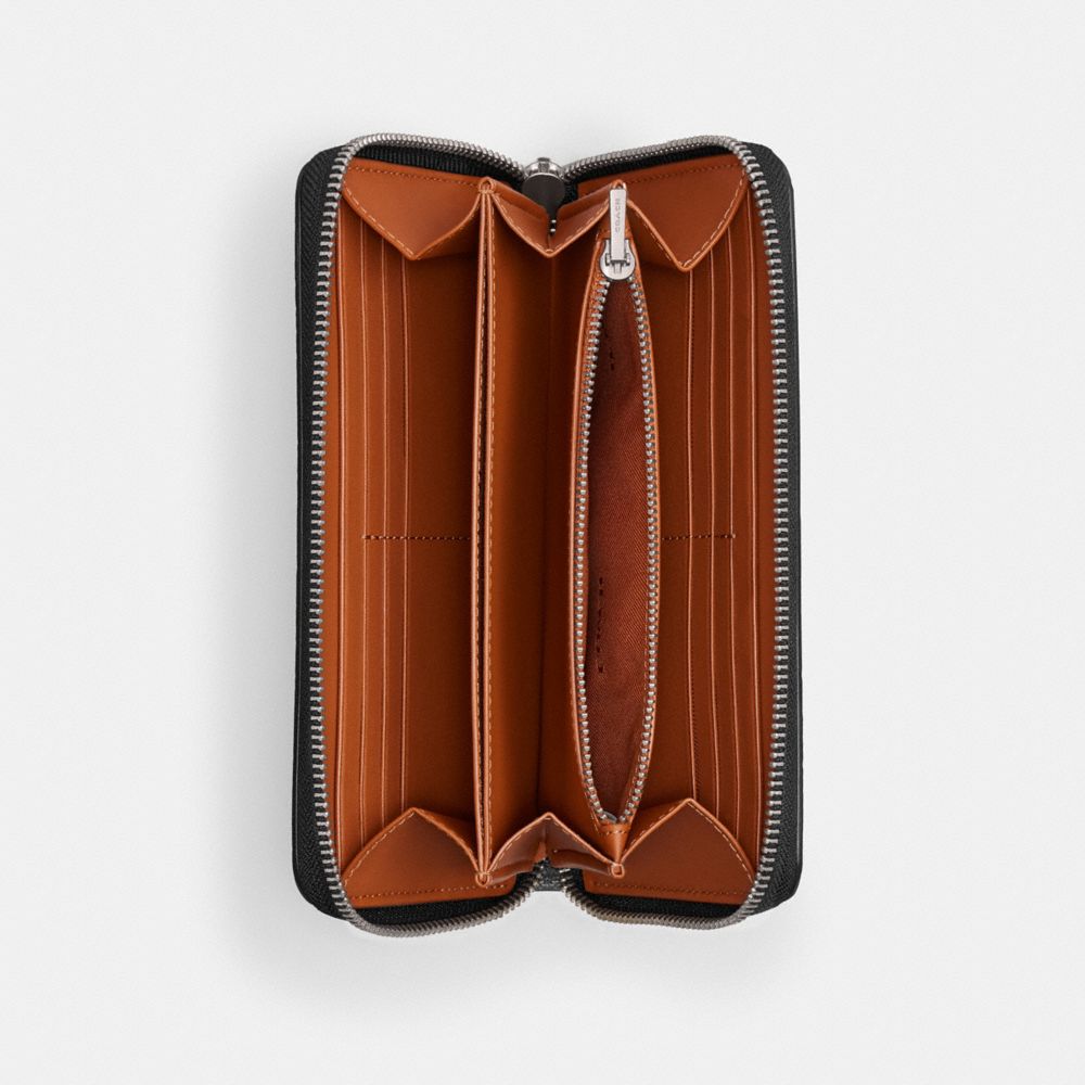 COACH®,Disney X Coach Essential Accordion Zip Wallet In Regenerative Leather With Mickey Mouse,,Inside View,Top View
