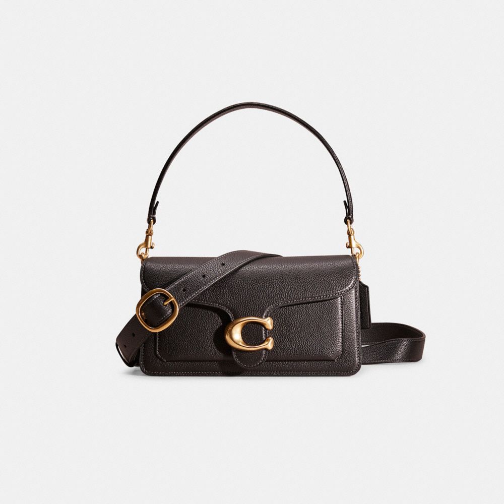 COACH®,Restored Tabby Shoulder Bag 26,Leather,Shoulder Bag,Logo,Compact,Day Party,Black,Front View