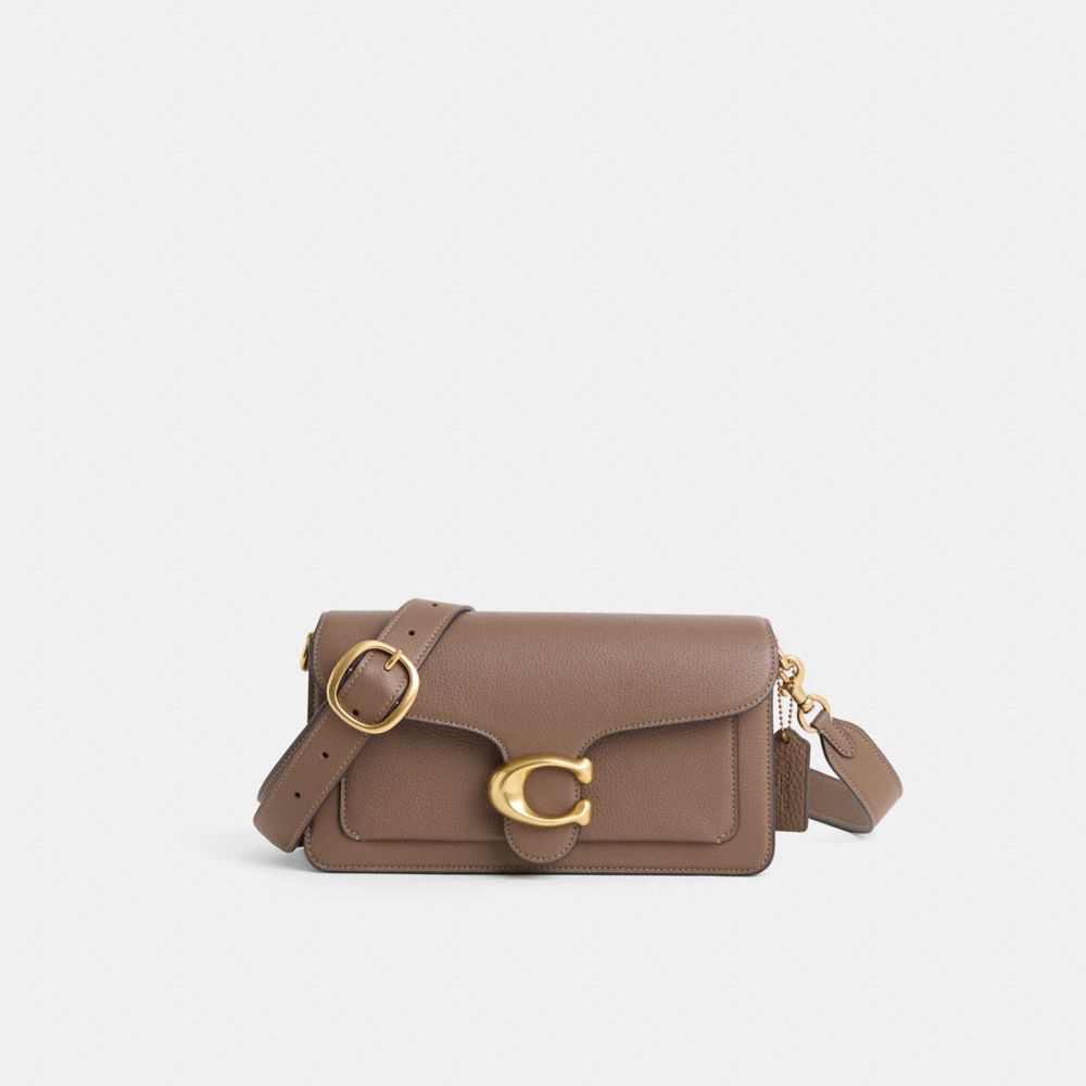 COACH®,Restored Tabby Shoulder Bag 26,Leather,Shoulder Bag,Logo,Compact,Day Party,Brown,Front View