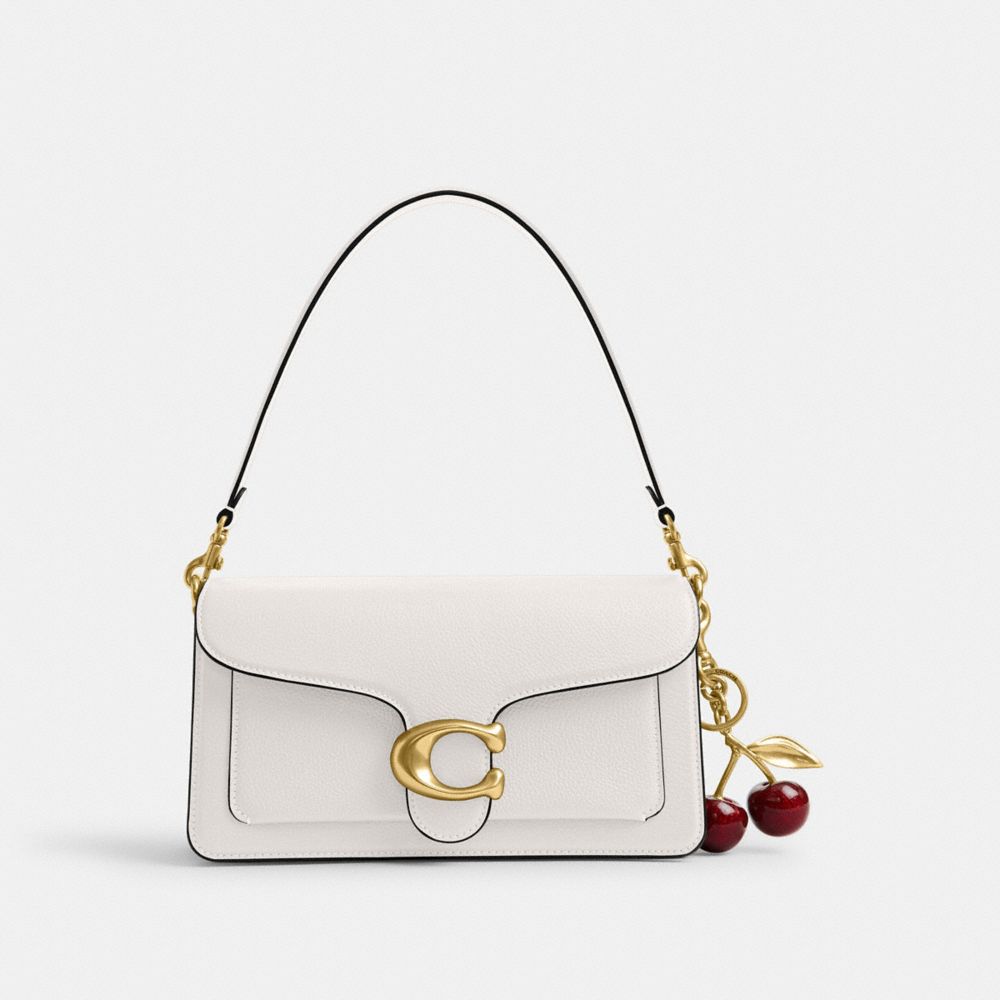 COACH®,Restored Tabby Shoulder Bag 26,Leather,Shoulder Bag,Logo,Compact,Day Party,Cream,Angle View