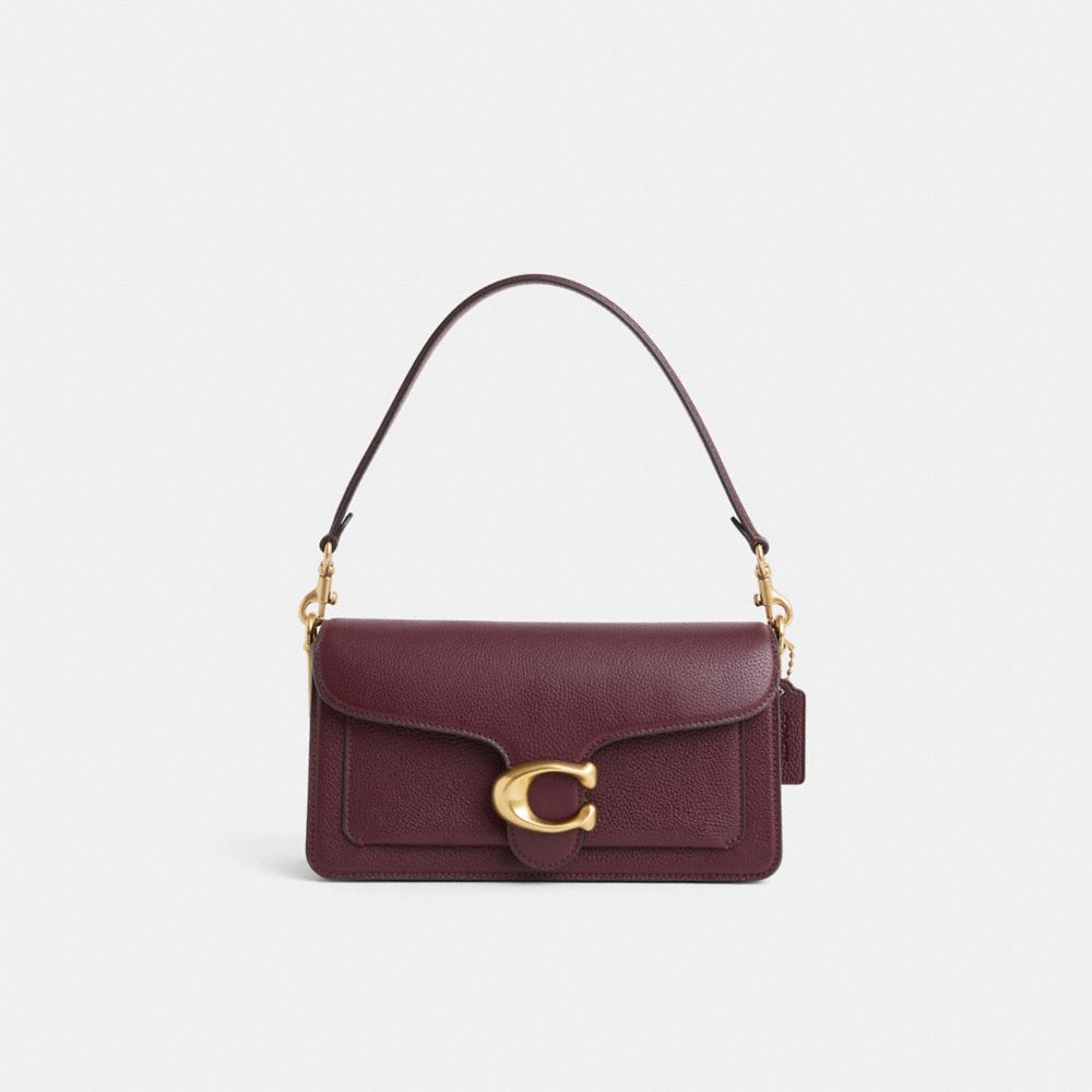 COACH®,Restored Tabby Shoulder Bag 26,Leather,Shoulder Bag,Logo,Compact,Day Party,Maroon,Front View