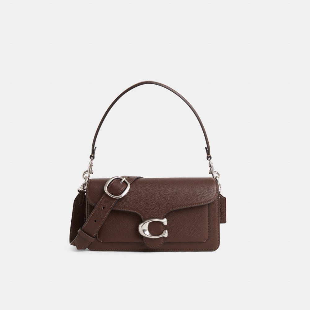 COACH®,Restored Tabby Shoulder Bag 26,Leather,Shoulder Bag,Logo,Compact,Day Party,Brown,Front View