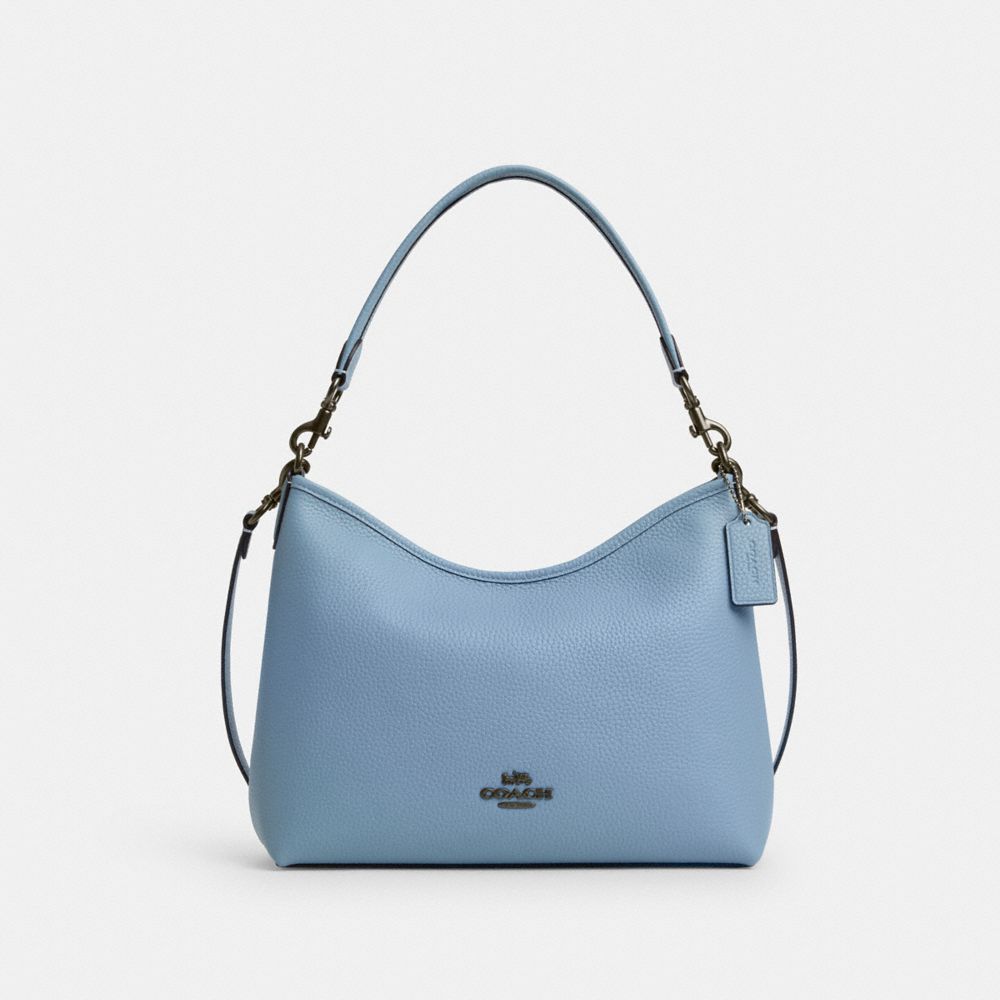 COACH®,Laurel Shoulder Bag In Lux Pebble Leather,,Front View