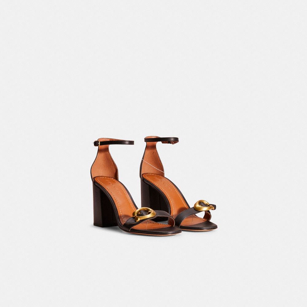 COACH®,RESTORED MAYA SANDAL,Leather,,Angle View