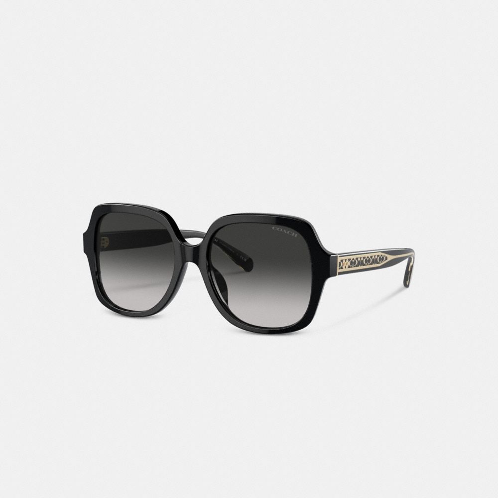 COACH®,Signature Ombré Oversized Square Sunglasses,Square,Logo,Integrated Nose Pads,Casual,Multi Color