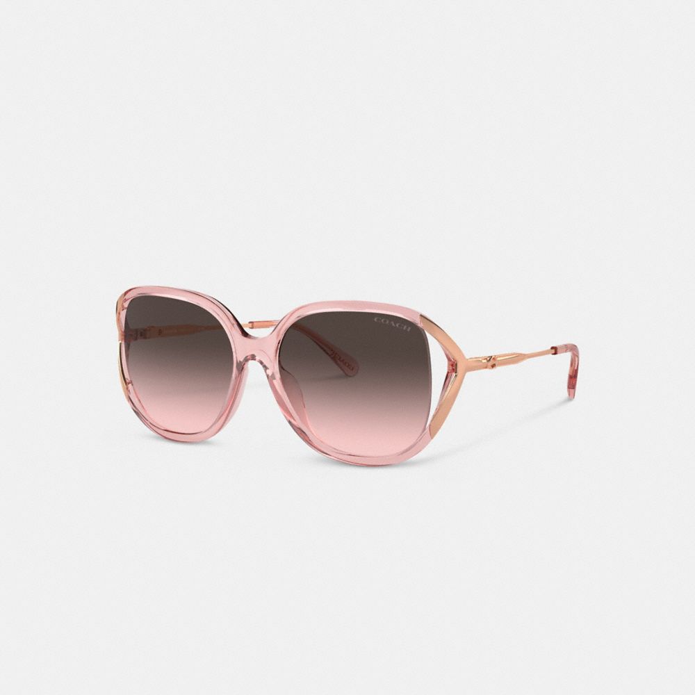 COACH®,Bandit Oversized Square Sunglasses,Square,Cut Out,Logo,Integrated Nose Pads,Casual,Multi Color