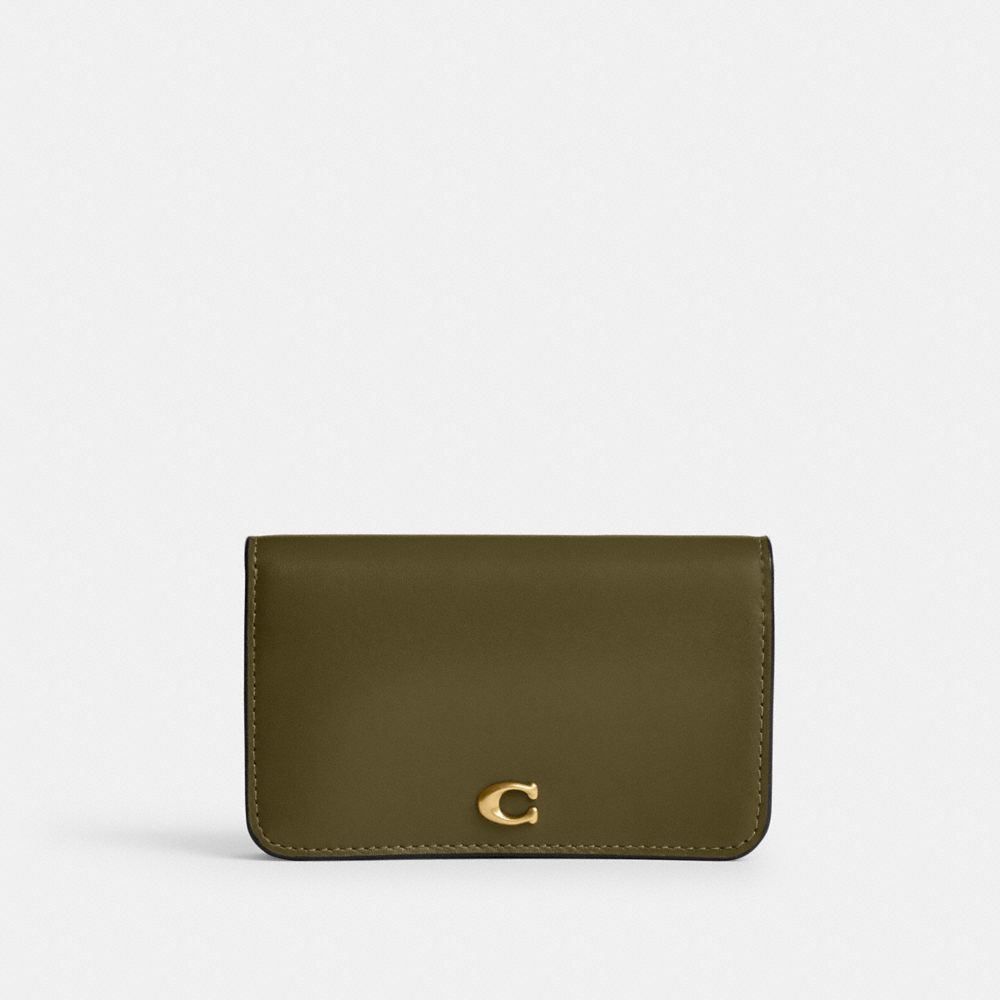 COACH®,Refined Calf Leather Essential Slim Card Case,,Front View