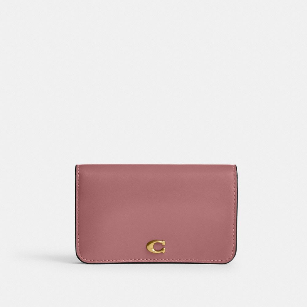 COACH®,Refined Calf Leather Essential Slim Card Case,,Front View