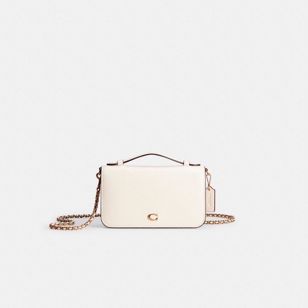 COACH®,Restored Bea Crossbody,Crossbody,Logo,Metal,Embossed,Pen Holder,Day Party,White,Front View