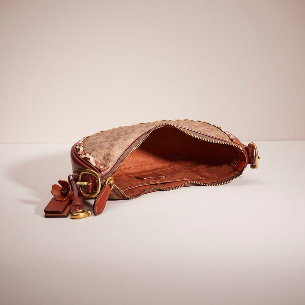 COACH®,UPCRAFTED LUNA SHOULDER BAG IN SIGNATURE CANVAS,Signature Coated Canvas,Small,,Inside View,Top View