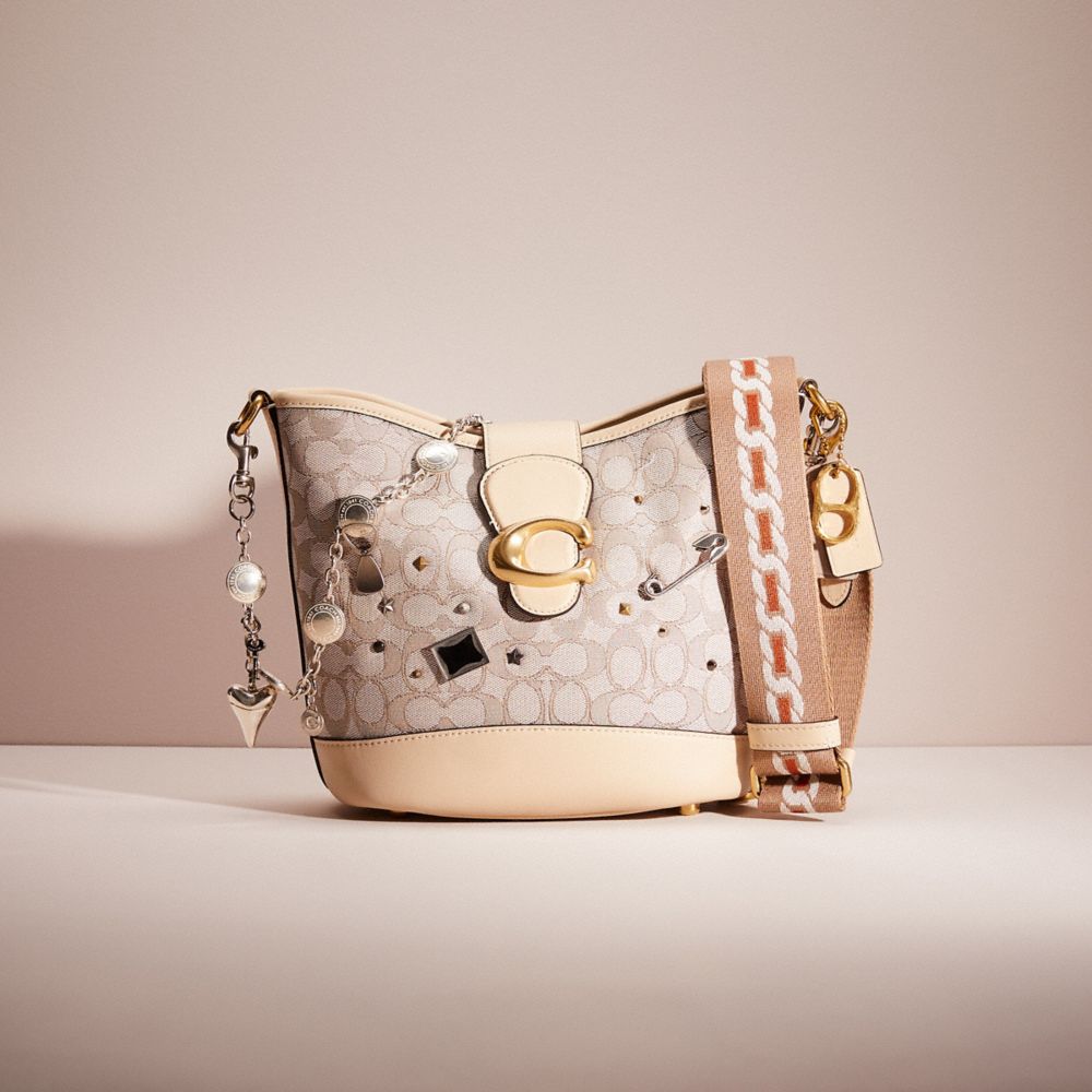 COACH®,UPCRAFTED TALI BUCKET BAG IN SIGNATURE JACQUARD,Signature Jacquard,Large,Hello Summer,,Front View