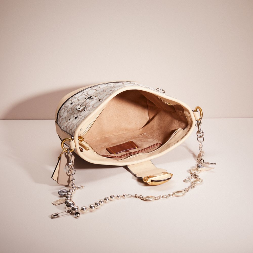 COACH®,UPCRAFTED TALI BUCKET BAG IN SIGNATURE JACQUARD,Signature Jacquard,Large,Hello Summer,,Inside View,Top View