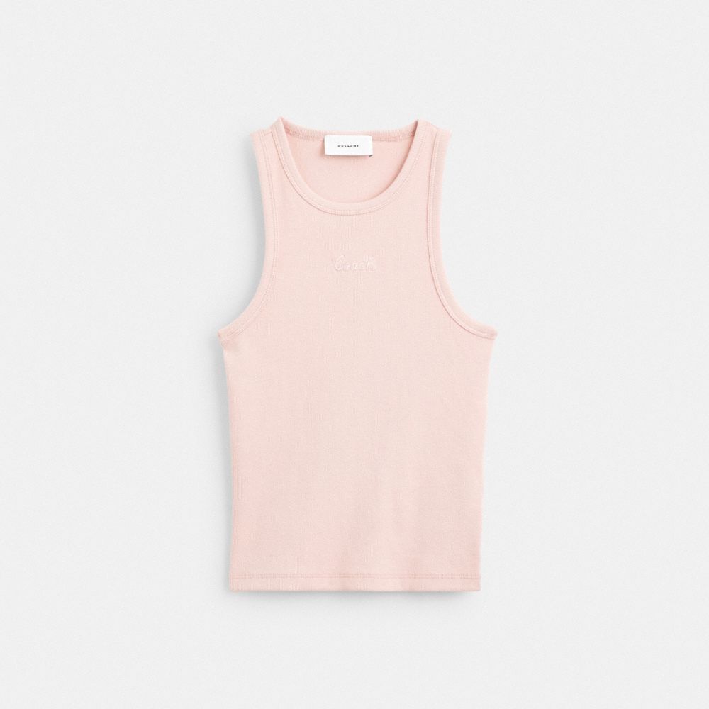 Ribbed Coach Script Tank Top, ProductTile