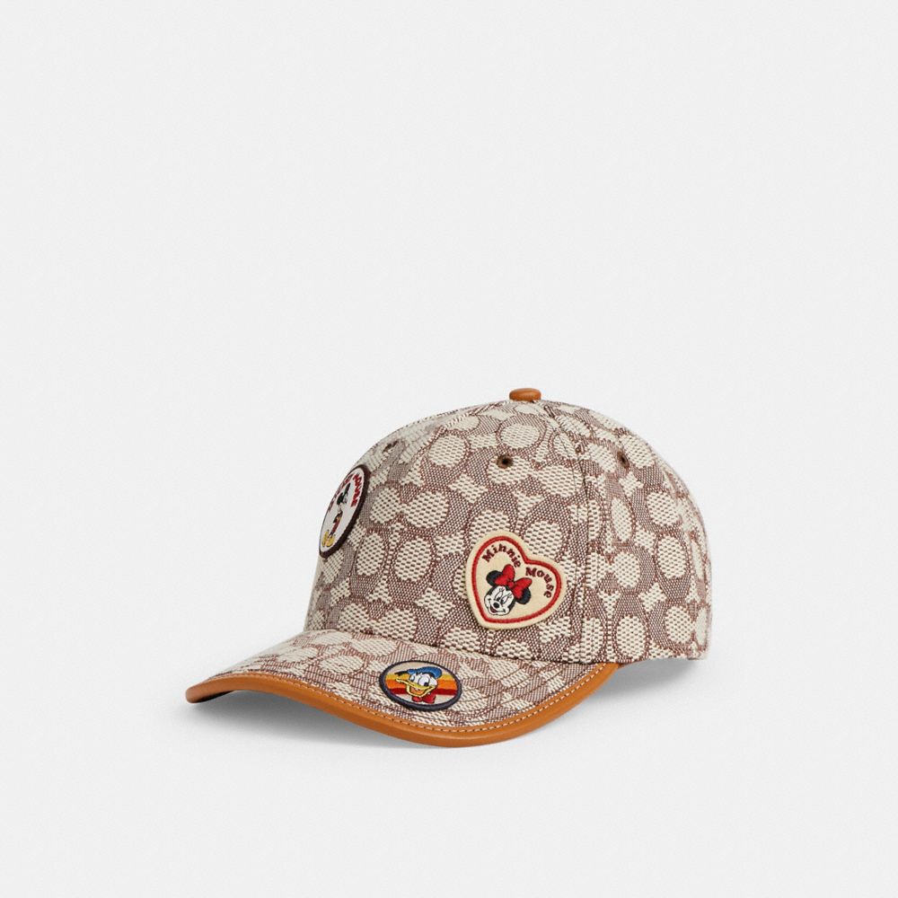 COACH®,Disney X Coach Signature Baseball Hat With Patches,Polyester,Cotton,Baseball Cap,Piping,Applique,Casual,Multi Color,Front View