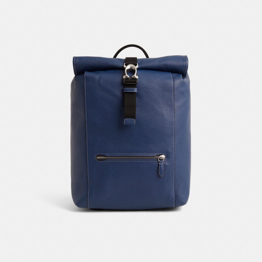 COACH®,Restored Beck Roll Top Backpack,Mesh,Leather,Backpack,Plastic,Color Block,Chest Waist Strap,Breathable,Casual,,Front View