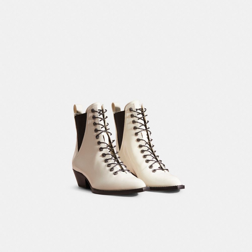 COACH®,RESTORED LACE UP BOOTIE,,Angle View