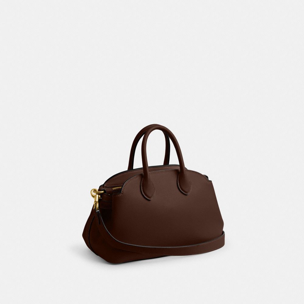 COACH®,Empire Carryall Bag 26,Satchel,Logo,Word Embellishment,Gusset,Work,Brown,Angle View