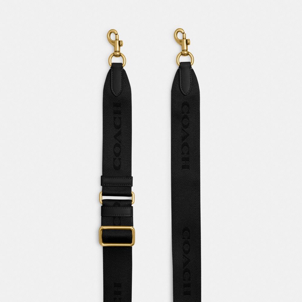 COACH®,Tonal Signature Webbing Strap,Polyester,Leather,Bag Straps,No Embellishment,Casual,Black