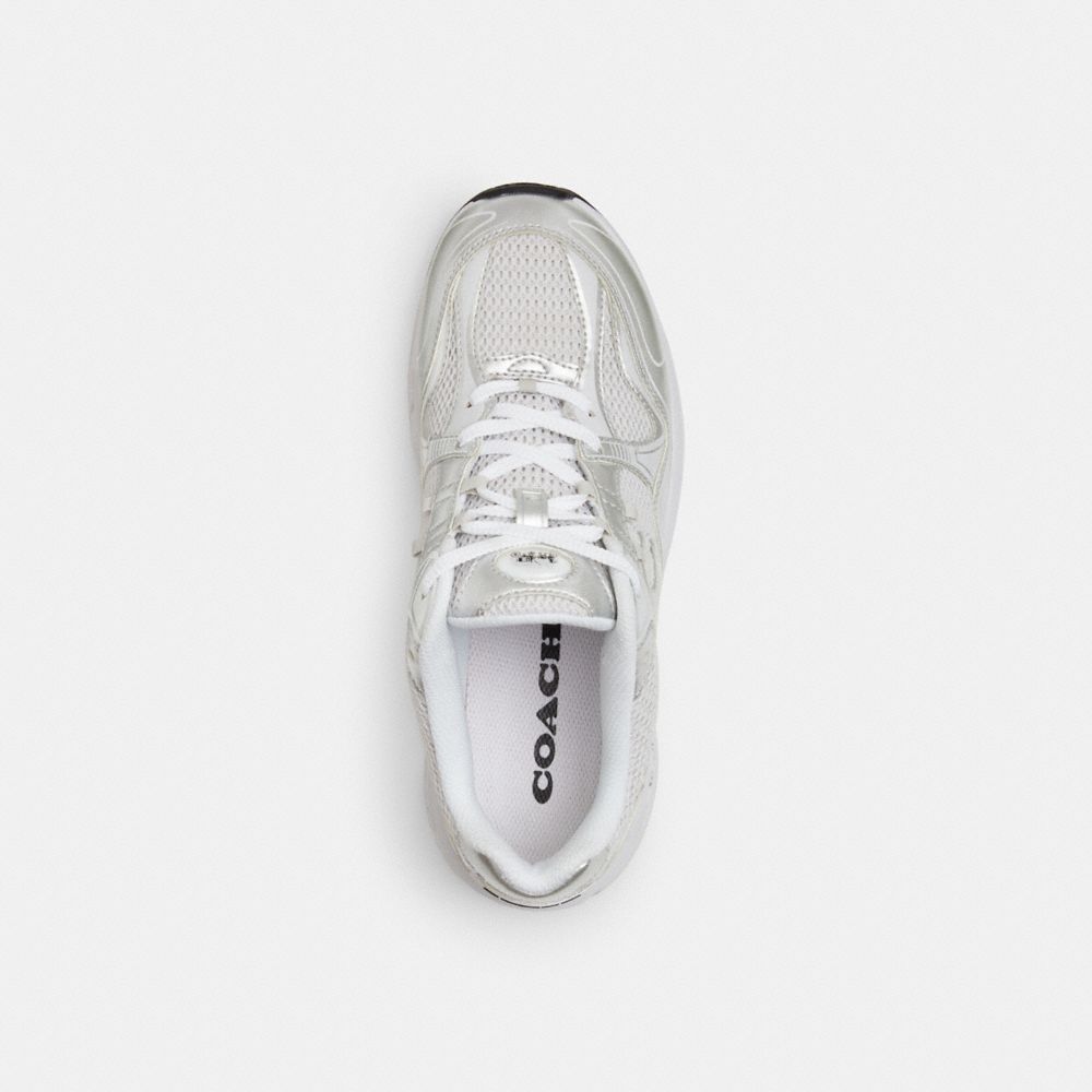 COACH®,C301 Sneaker,Leather,Rubber,Mesh,Lining Fabric,EVA,Activewear,Mixed Media,Logo,Traction,Running,Multi Color,Inside View,Top View