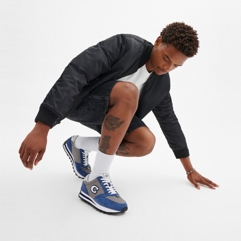 COACH®,Runner Sneaker,Nylon,Suede,Leather,Activewear,Fabric,Color Block,Casual,Multi Color,Detail View