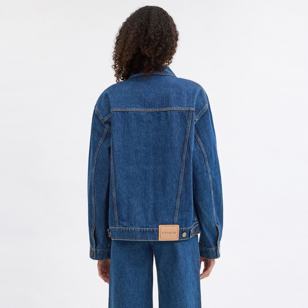 COACH®,Heritage C Denim Trucker Jacket,Cotton,Denim,Casual,,Scale View