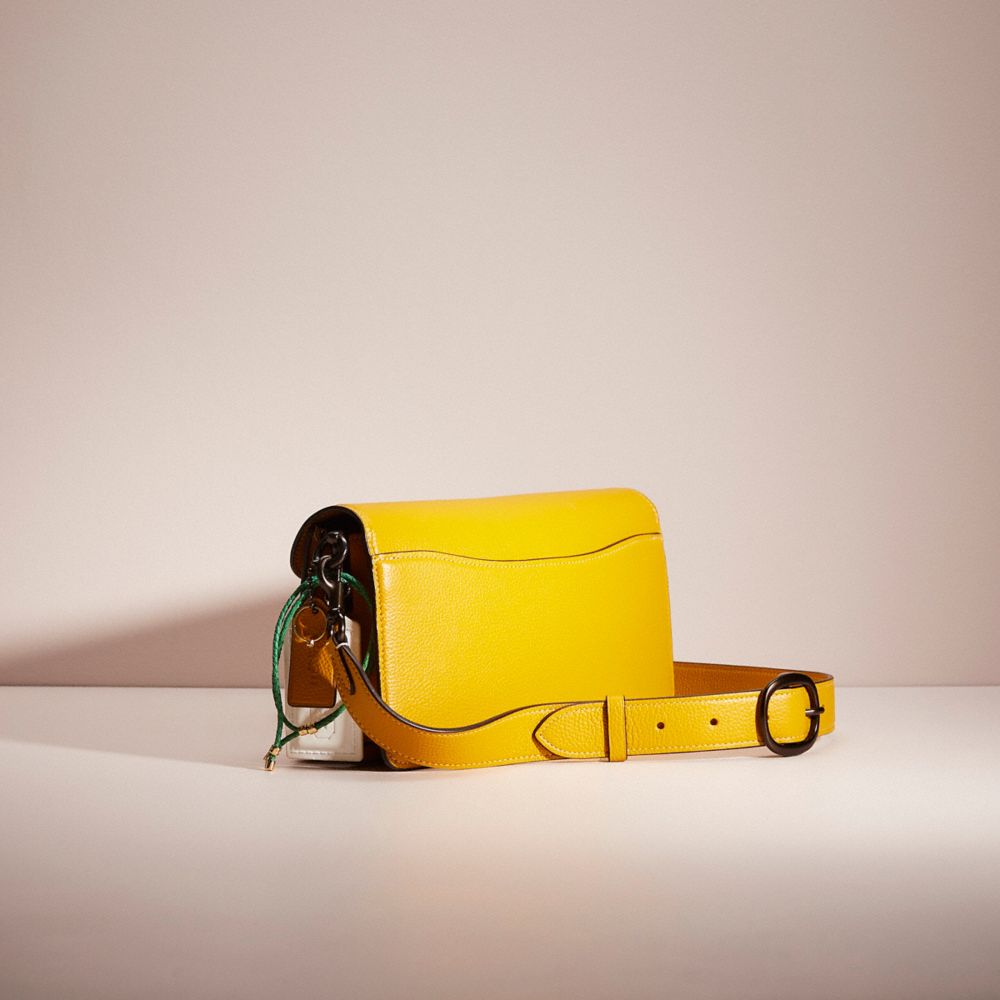 COACH®,Upcrafted Tabby Shoulder Bag 26,Leather,Lining Lining Fabric Content,Shoulder Bag,Logo,Metal,Embossed,Pattern,Day P...,Mustard,Angle View
