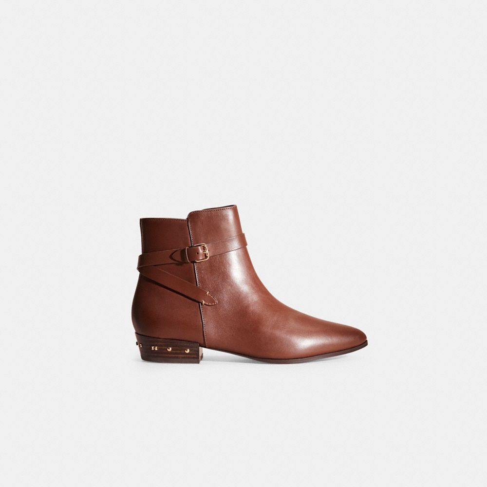 COACH®,Restored Kaitlin Bootie,Brown,Front View