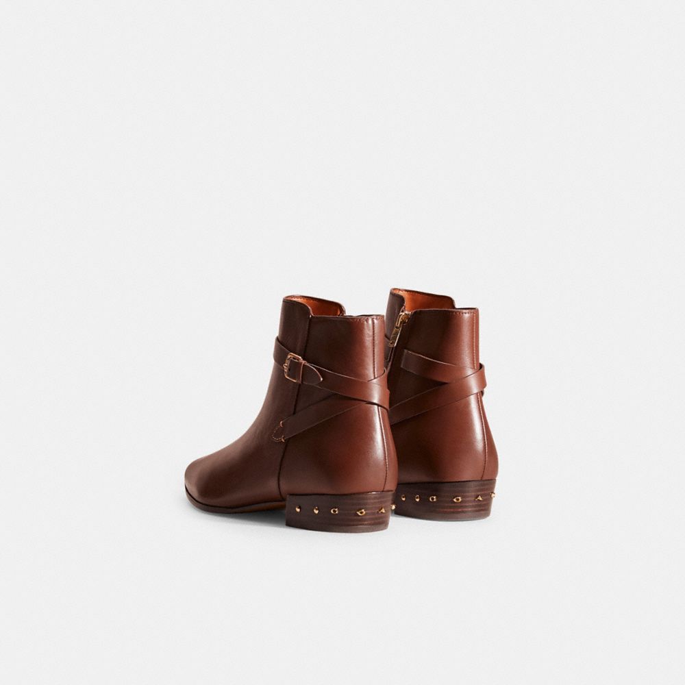 COACH®,Restored Kaitlin Bootie,Brown,Back View