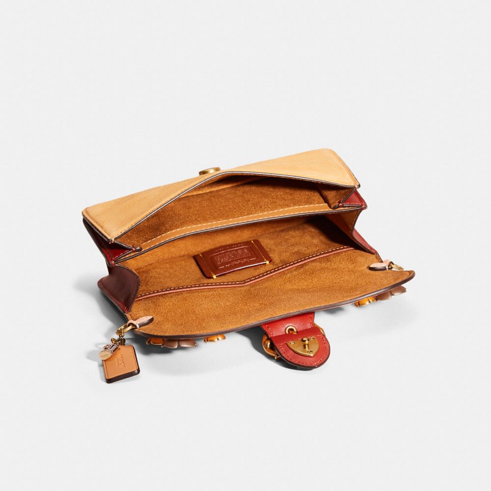 COACH®,Upcrafted Beat Crossbody Clutch In Colorblock,Leather,Velvet,Suede,Lining Lining Fabric Content,Clutch,3D Embellish...,Multi Color,Inside View,Top View