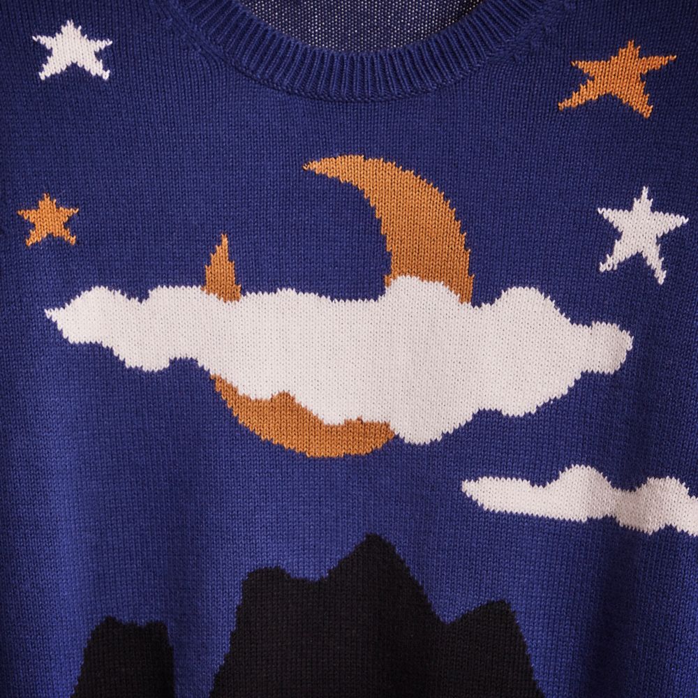COACH®,Restored Moonscape Crewneck Sweater,Cotton Knit,Sweater,Pullover,No Embellishment,Casual,Navy,Scale View
