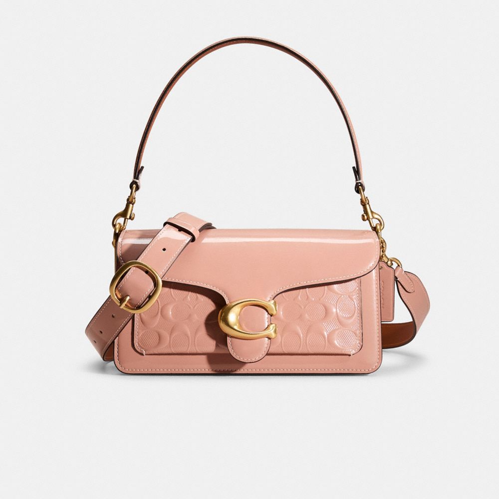COACH®,Restored Tabby Shoulder Bag 26 In Signature Leather,Shoulder Bag,Compact,Day Party,Pink,Front View