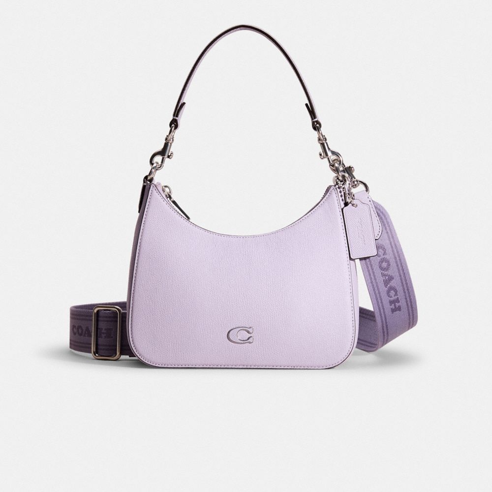 COACH®,Restored Hobo Crossbody With Signature Canvas,Lavender,Front View