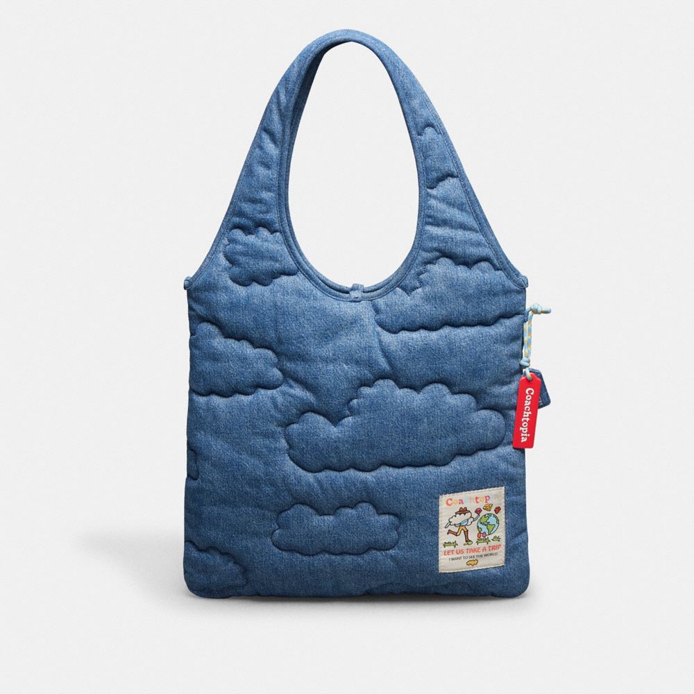 Flat Tote With Cloud Quilting, ProductTile