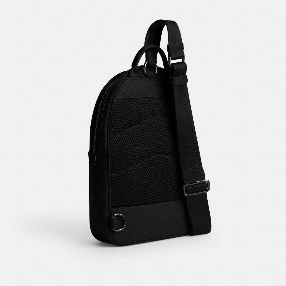 COACH®,Charter Pack With Coach Graphic,Mesh,Slingback,Casual,Black,Angle View