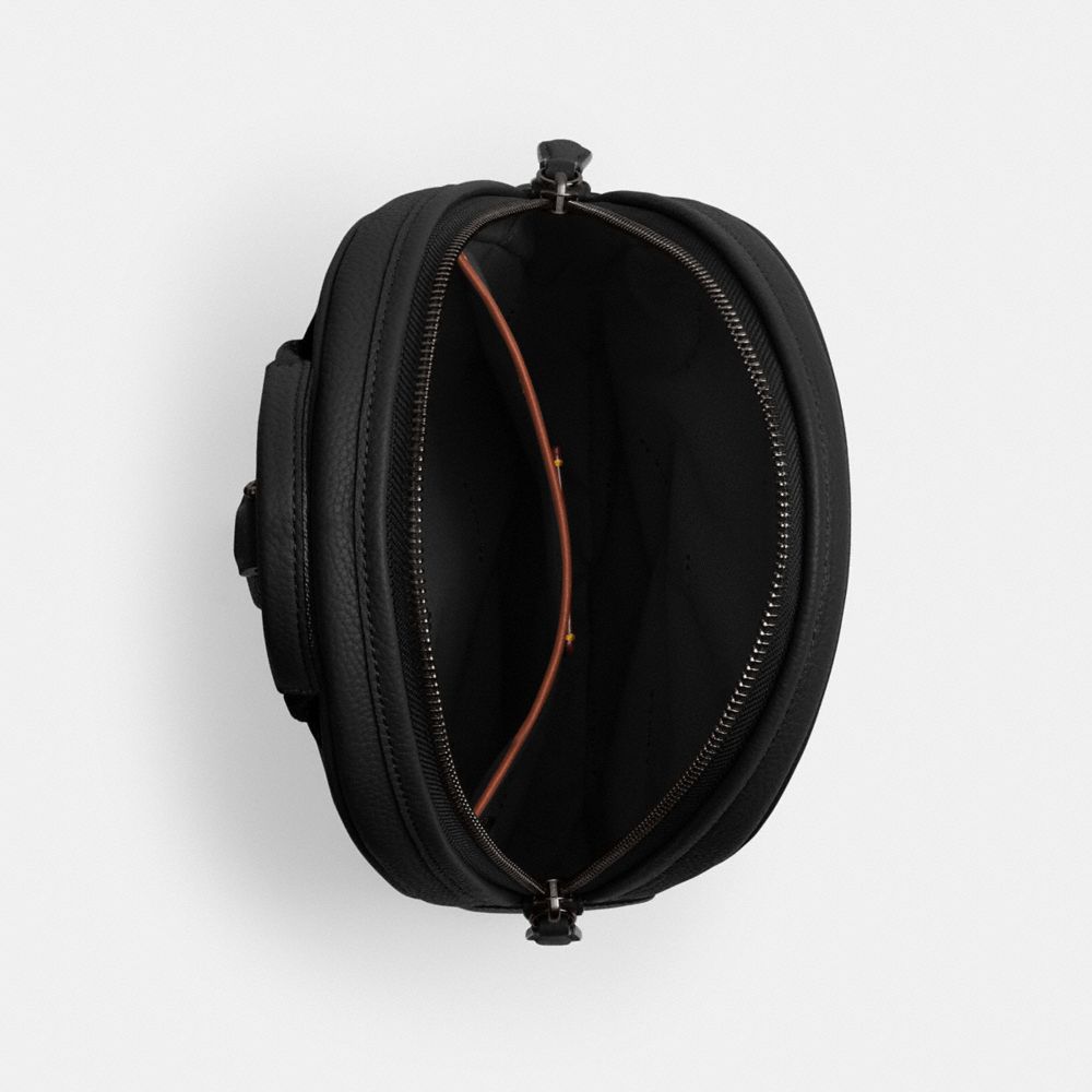 COACH®,Charter Pack With Coach Graphic,Mesh,Slingback,Casual,Black,Inside View,Top View