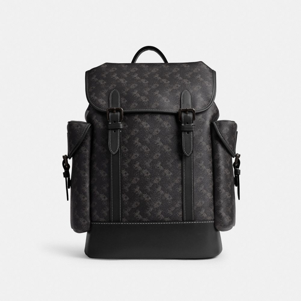 COACH®,Hitch Backpack With Horse And Carriage Print,Mesh,Backpack,Piping,Color Block,Casual,,Front View