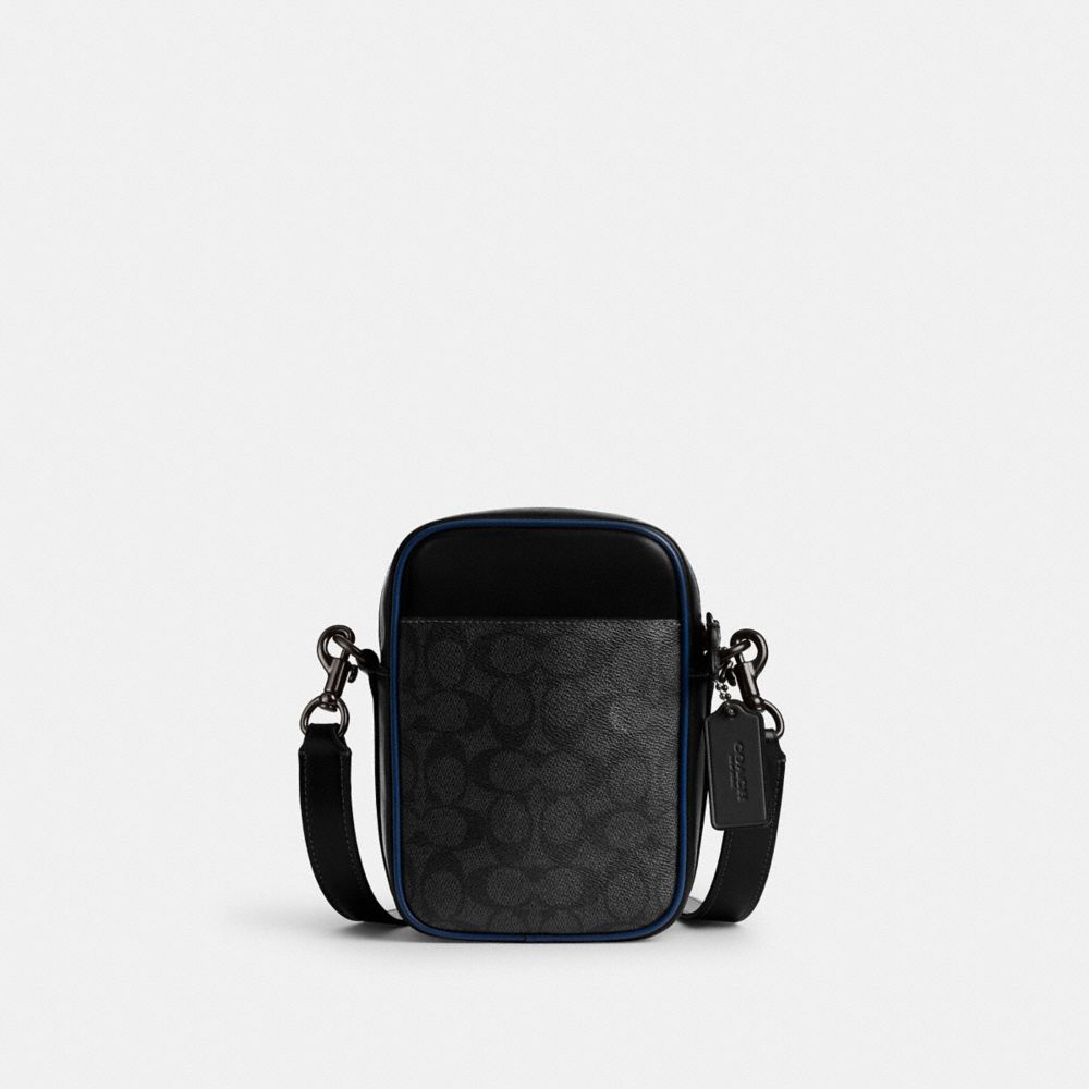 COACH®,Hitch Crossbody In Blocked Signature Canvas,Crossbody,Color Block,Piping,Pen Holder,Casual,Multi Color,Front View
