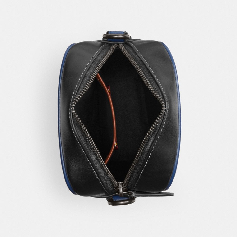 COACH®,Hitch Crossbody In Blocked Signature Canvas,Crossbody,Color Block,Piping,Pen Holder,Casual,Multi Color,Inside View,Top View