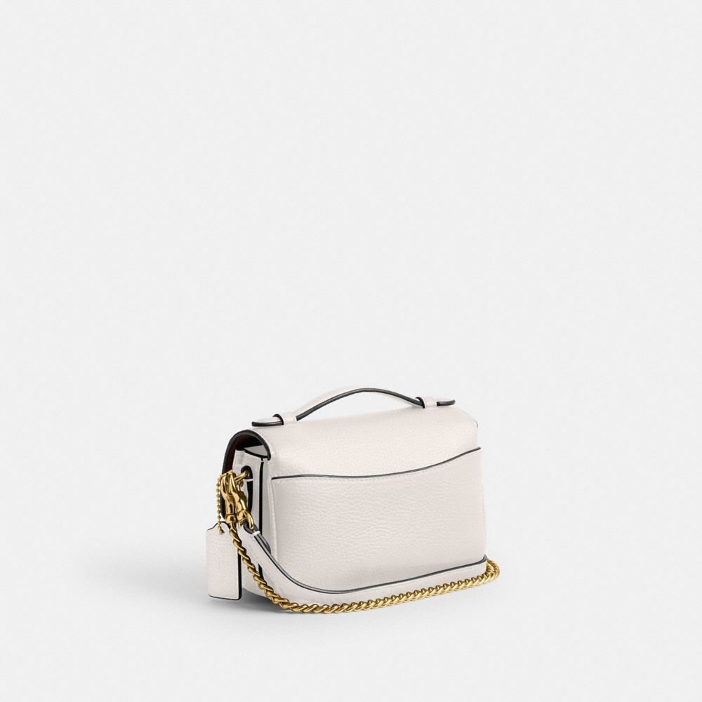 COACH®,Cassie Crossbody Bag 17,Crossbody,Embossed,Metal,Logo,Pen Holder,Compact,Day Party,Casual,White,Angle View